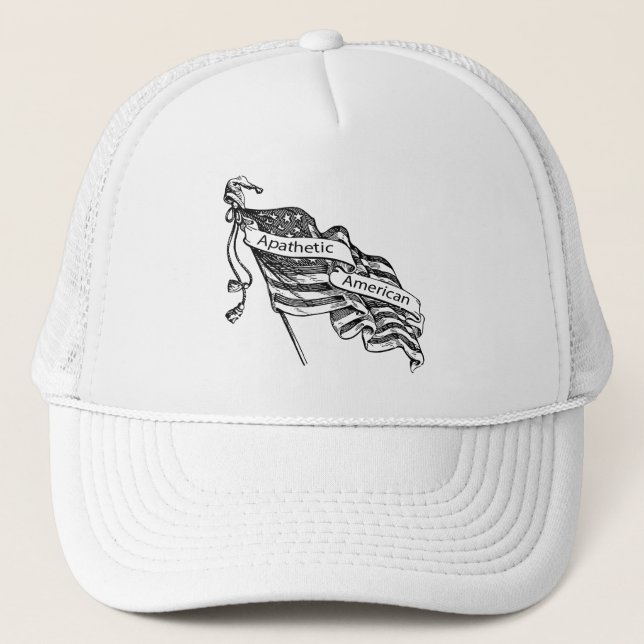Apathetic American Trucker Hat (Front)