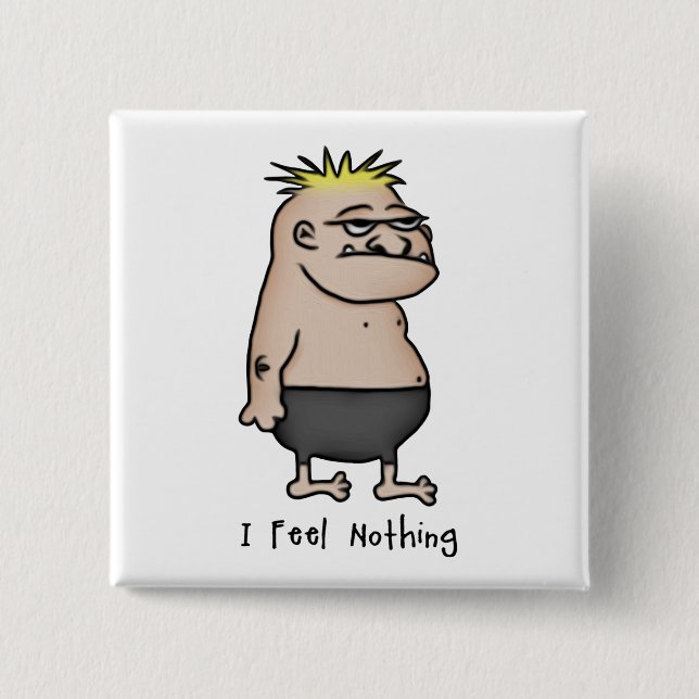 Apathetic Cartoon Guy 15 Cm Square Badge (Front)
