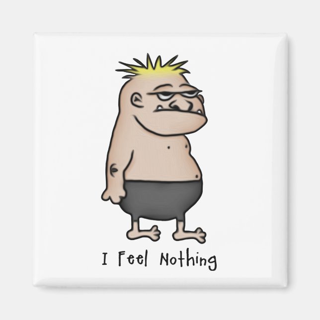 Apathetic Cartoon Guy Magnet (Front)