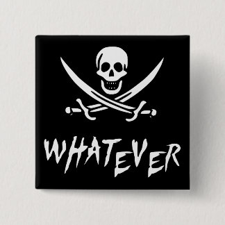 "Apathetic Roger" Pirate {Whitebeard} 15 Cm Square Badge