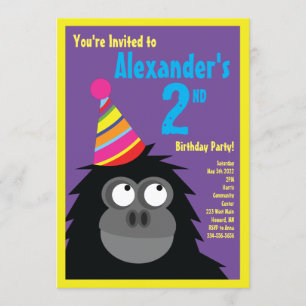 Ape Animal Kid's Birthday Party Invitations