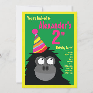 Ape Animal Kid's Birthday Party Invitations