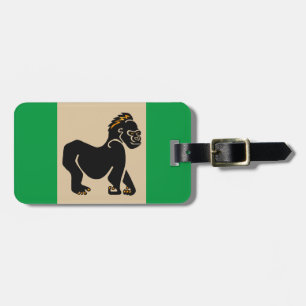 Ape -GORILLA- African endangered wildlife - Green Luggage Tag