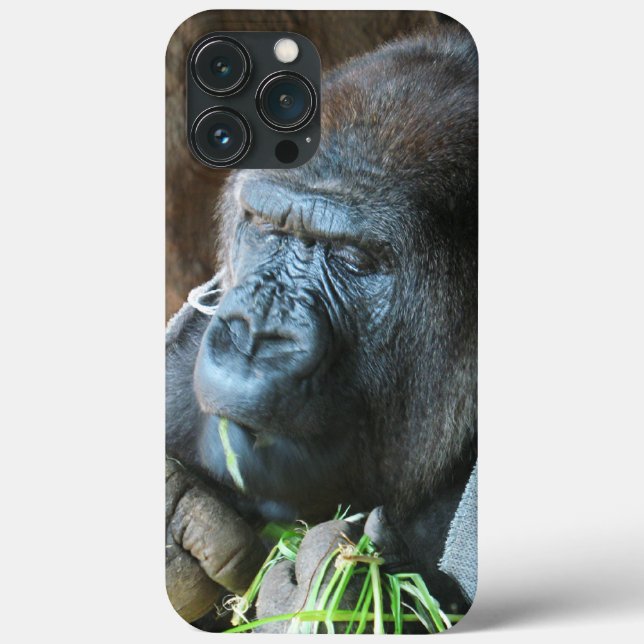 Ape hood ~ Japanese Gorilla Eating Case-Mate iPhone Case (Back)