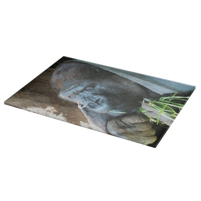 Ape hood ~ Japanese Gorilla Eating Cutting Board (Corner)