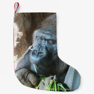 Ape hood ~ Japanese Gorilla Eating Small Christmas Stocking