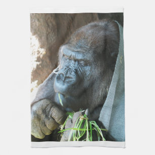 Ape hood ~ Japanese Gorilla Eating Tea Towel