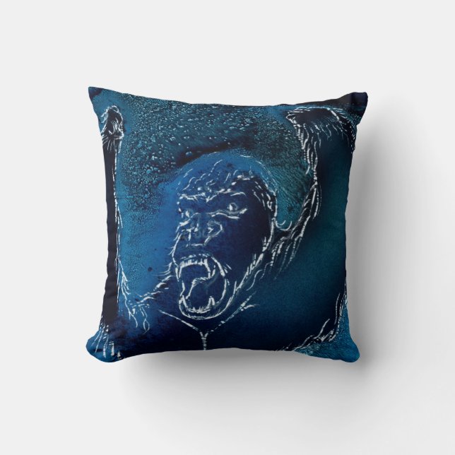 Ape in Azure Blue Cushion (Front)
