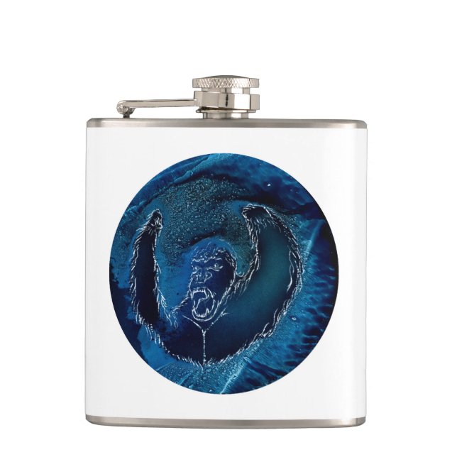 Ape in Azure  Hip Flask (Front)