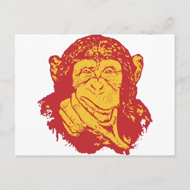 Ape In Deep Thoughts Postcard (Front)