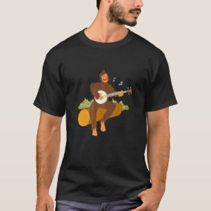 Ape Monkey Playing Banjos Music Strings Instrument T-Shirt