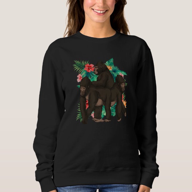 Ape Monkey  Tropical Animal  Rainforest Gorilla Sweatshirt (Front)