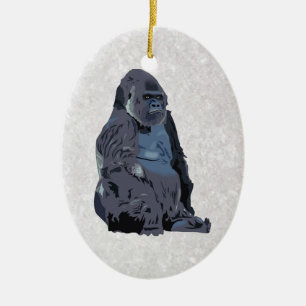 ape or gorilla ceramic tree decoration