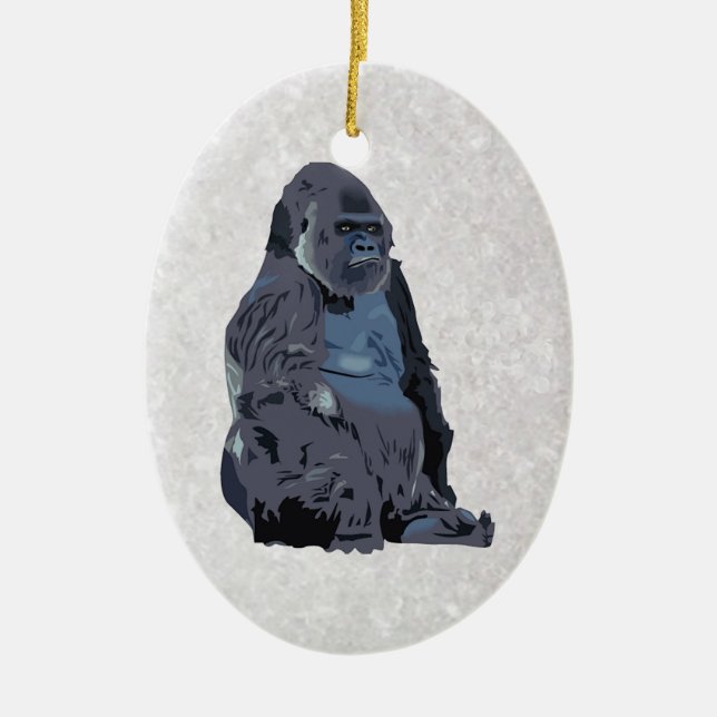 ape or gorilla ceramic tree decoration (Front)