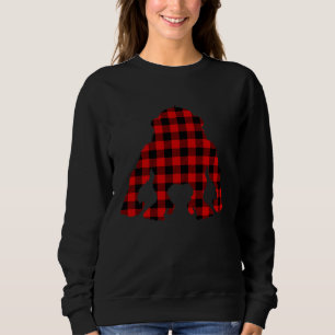 Ape Red Buffalo Plaid Monkeys Matching Family PJ Sweatshirt