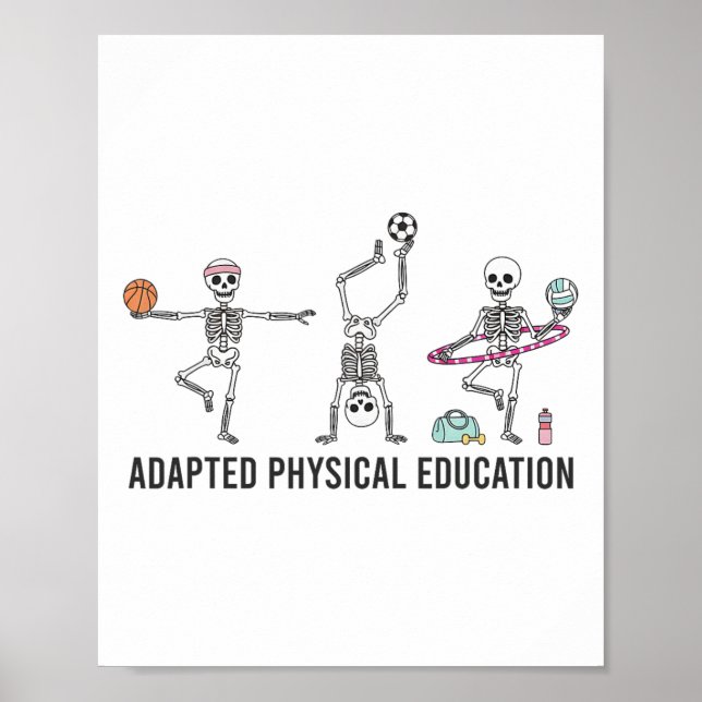 Ape Teacher Squad Funny Skeleton Adapted Physical  Poster (Front)