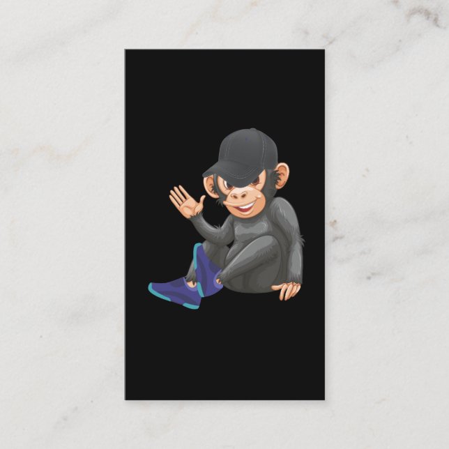 Ape with Sneaker and Baseball Cap Monkey Business Card (Front)