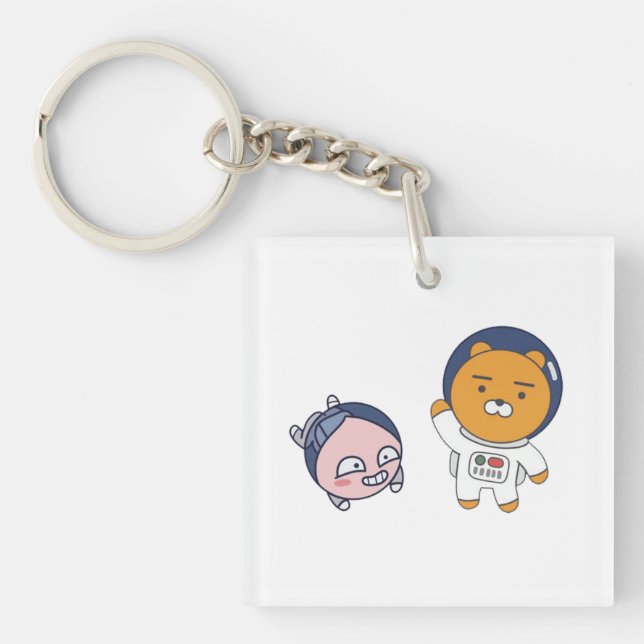 Apeach and Ryan in Space Key Ring (Front)