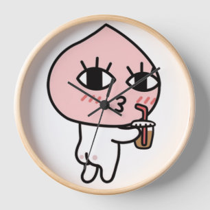 Apeach with Iced Coffee Clock