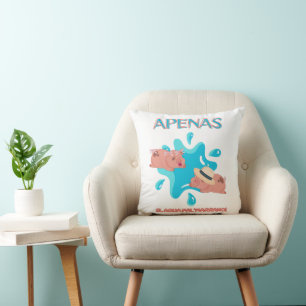 "Apenas el agua pal marrano" pig quote  Cushion