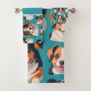 Apennine Wolf Mosaic Colourful Custom Pattern Bath Towel Set