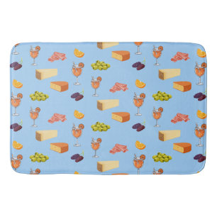 Aperol and Cheese Pattern Bath Mat