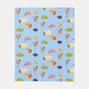 Aperol and Cheese Pattern Fleece Blanket