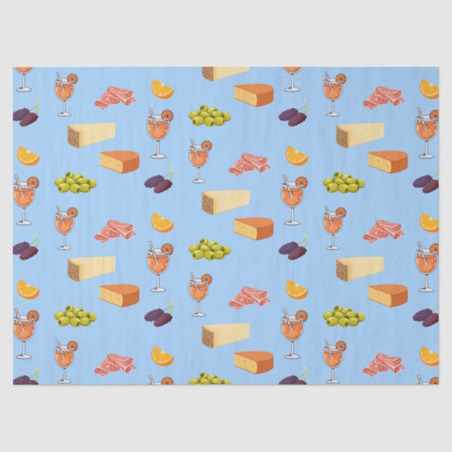 Aperol and Cheese Pattern Tissue Paper (Front)