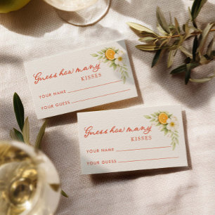 Aperol Bridal Shower How Many Kisses Bridal Game Enclosure Card