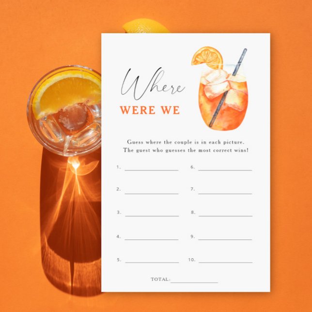 Aperol cocktail bridal shower Where were we game (Creator Uploaded)