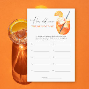 Aperol cocktail - How old was the bride to be game