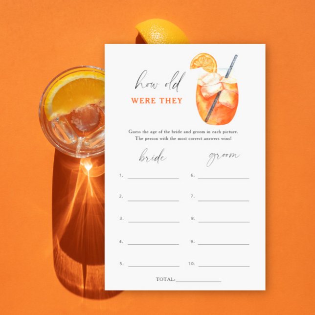 Aperol cocktail - How old were they bridal game (Creator Uploaded)