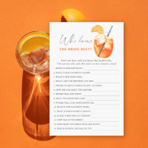 aperol cocktail - Who knows the bride best game