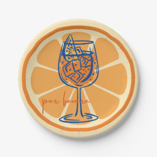 Aperol Per Favore Paper Plate