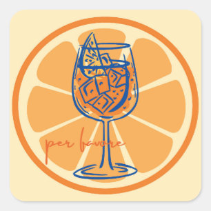 Aperol Per Favore Square Sticker