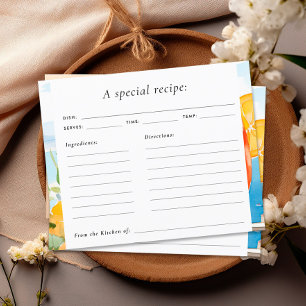 Aperol Spritz Amalfi Bridal Shower Recipe Card