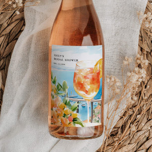 Aperol Spritz Amalfi Bridal Shower Wine Label