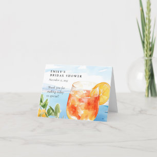 Aperol Spritz Amalfi Italy Bridal Shower Thank You Card