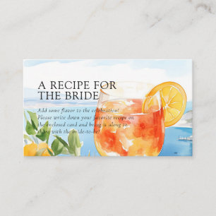 Aperol Spritz Amalfi Recipe Request Bridal Shower Enclosure Card