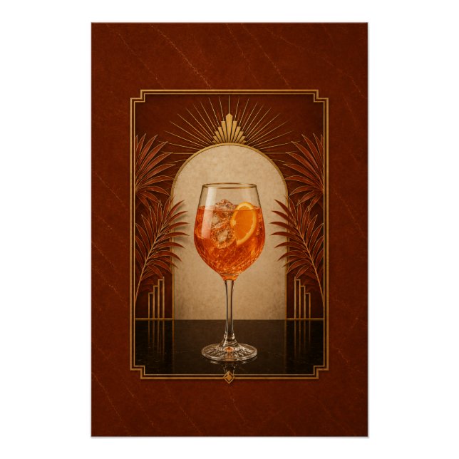 Aperol Spritz Art Deco Poster | Printable Gatsby B (Front)