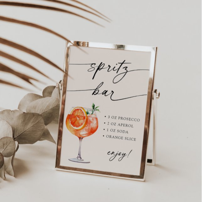 Aperol Spritz Bar Modern Calligraphy Table Sign  (Creator Uploaded)