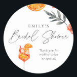 Aperol Spritz Bridal Shower Classic Round Sticker<br><div class="desc">Aperol Spritz Bridal Shower Classic Round Sticker</div>