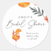 Aperol Spritz Bridal Shower Classic Round Sticker