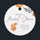 Aperol Spritz Bridal Shower Classic Round Sticker Favour Tags<br><div class="desc">Aperol Spritz Bridal Shower Classic Round Sticker Favour Tags</div>