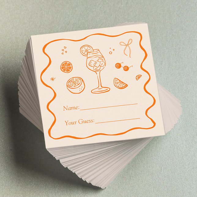 Aperol Spritz Bridal Shower Guess How Many Game Enclosure Card (Creator Uploaded)
