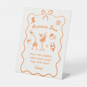 Aperol Spritz Bridal Shower Mimosa Bar Pedestal Sign