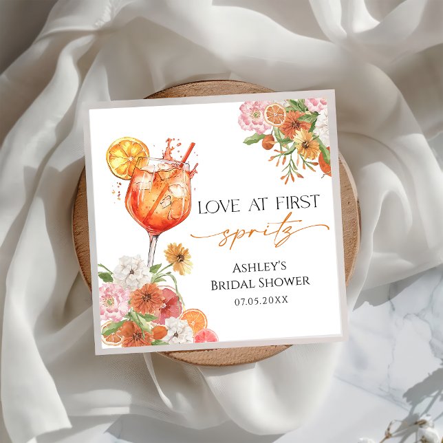 Aperol Spritz Bridal Shower Napkin (Creator Uploaded)