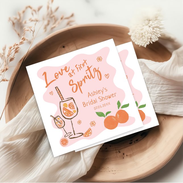 Aperol Spritz Bridal Shower Napkin (Creator Uploaded)