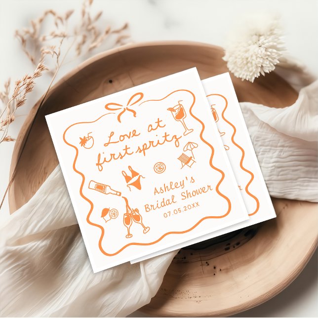 Aperol Spritz Bridal Shower Napkin (Creator Uploaded)