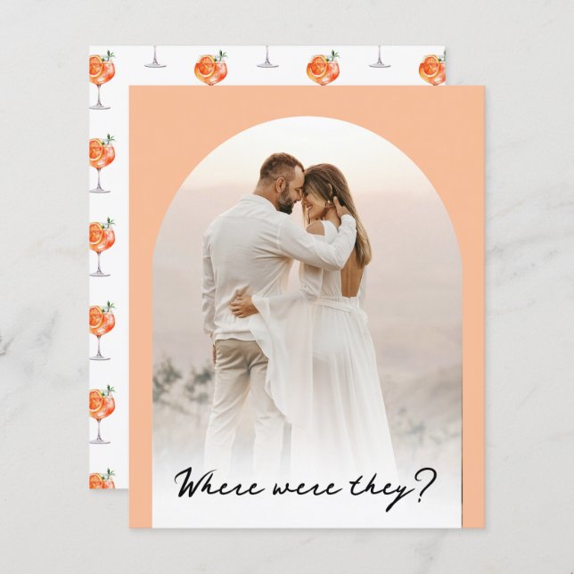 Aperol Spritz Bridal Where were They Photo Game (Front/Back)
